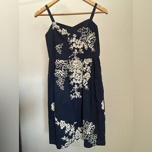 Navy Blue Floral Dress
